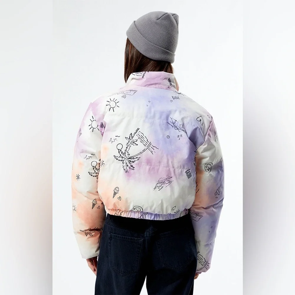 NWT $198 Roxy x Chloe Kim Reversible Puffer Bomber Jacket Sz m - Picture 3 of 11